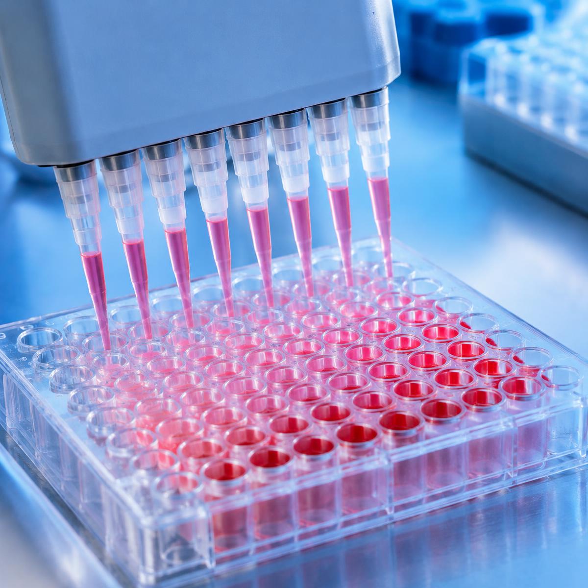 Pipetting a multiwell assay plate