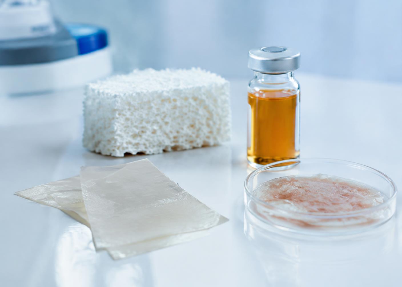 Collagen, gelatin, serum and tissue-derived biomaterials